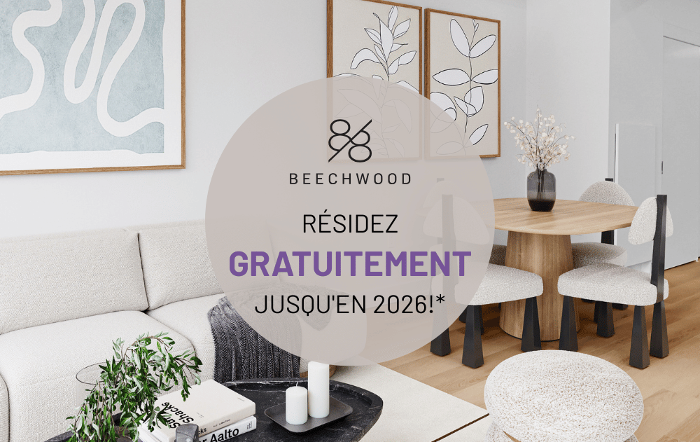 Salon mis en scène dans une suite studio au 88 Beechwood.